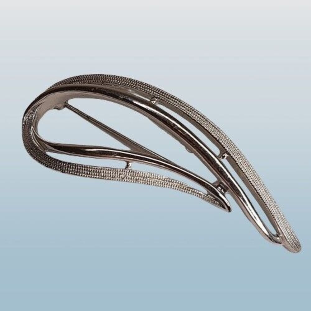 1950s Vtg Sarah Coventry Paisley Swirl Brooch Pin Silver-Tone Signed "Sarah Cov"